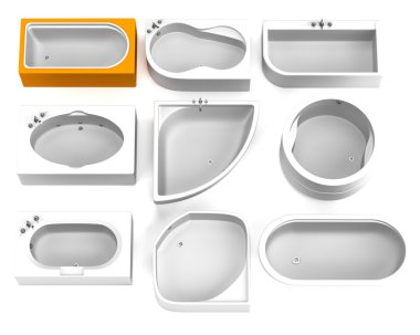 banyo küvetleri gerçekçi 3d render