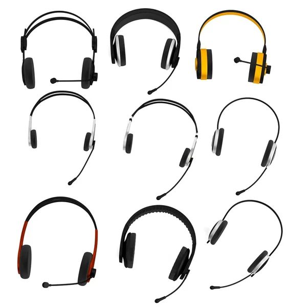 Realistyczne renderowanie 3d zestaw słuchawki — Zdjęcie stockowe