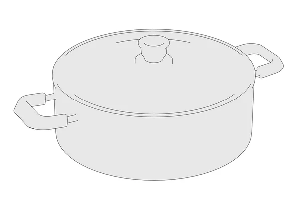 Cartoon image of cooking pot — Stock Photo, Image