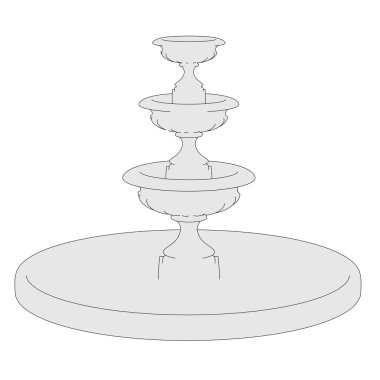 Klasik çeşme karikatür çizimi