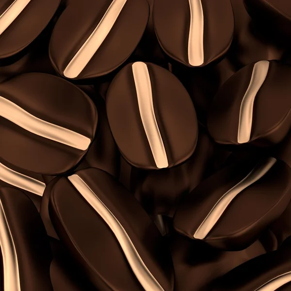 Realistische 3d render van koffie bonen — Stockfoto