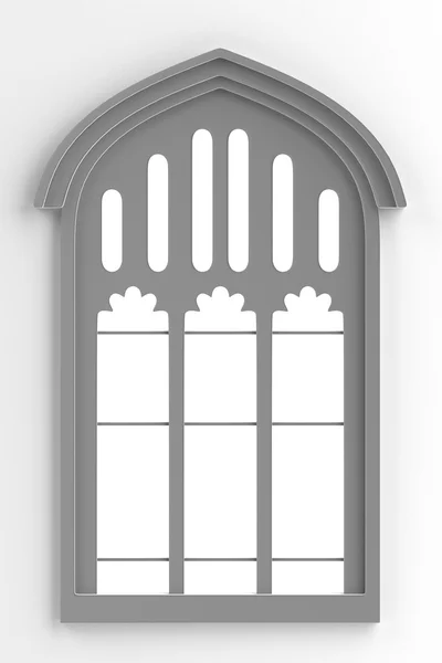 Realistic 3d render of medieval window — Stock Photo, Image