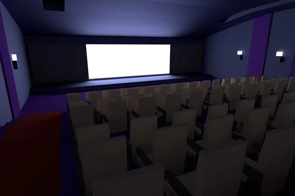 Realistische 3D-Darstellung des Kinos — Stockfoto