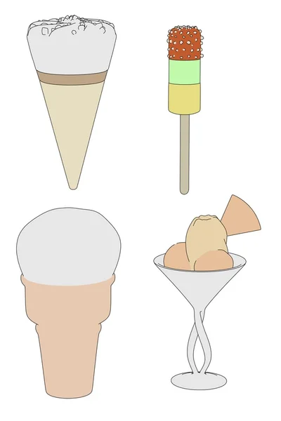 Cartoon image of ice creams — Stock Photo, Image