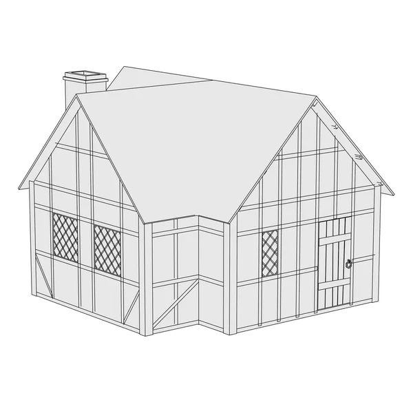 Cartoon image of medieval house — Stock Photo, Image