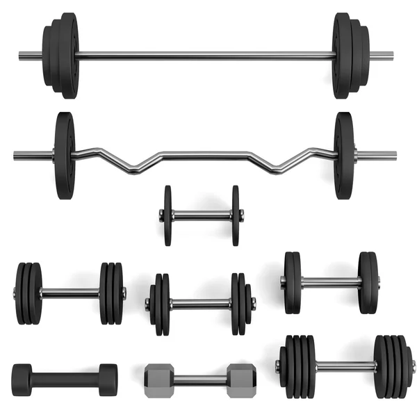 Realistic 3d render of lifting weights — Stock Photo, Image