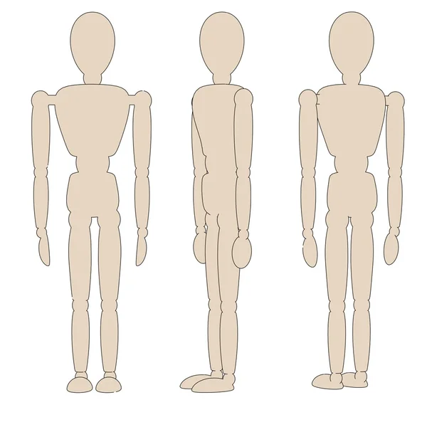卡通形象的木制模特 — 图库照片