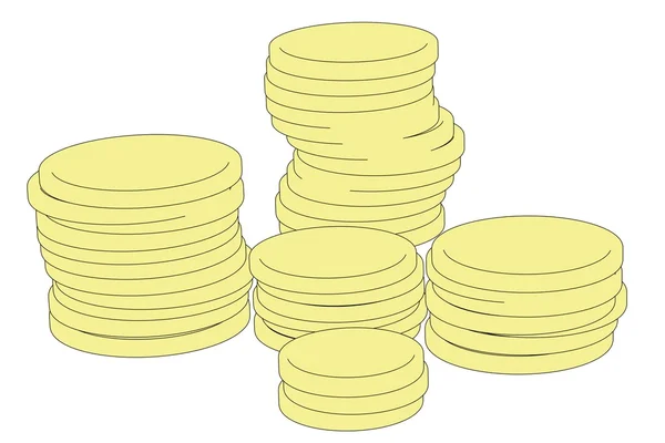 Cartoon image of gold coins — Stock Photo, Image