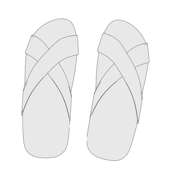 Tecknad bild av sandaler skor — Stockfoto