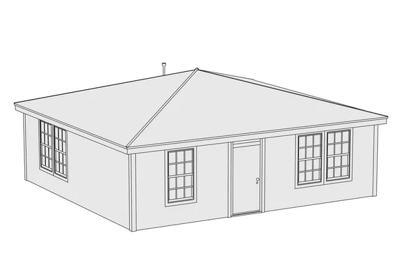 Cartoon image of US house — Stock Photo, Image