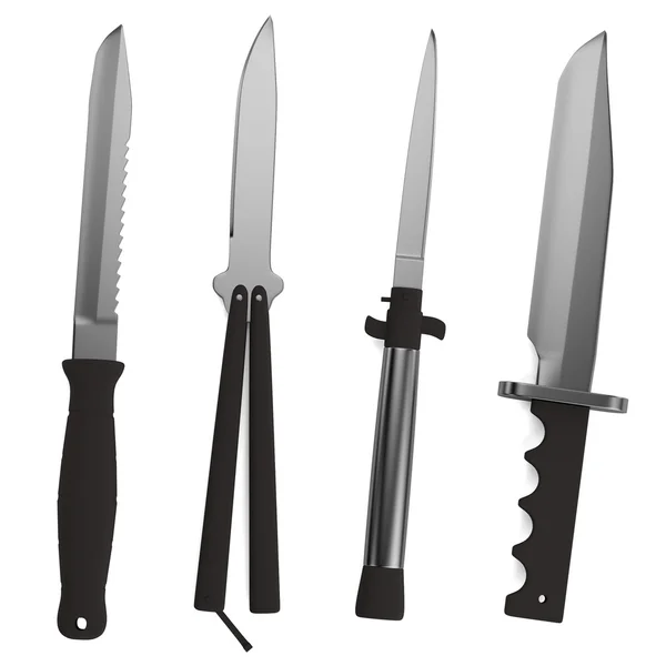 Realistic 3d render of knives — Stock Photo, Image