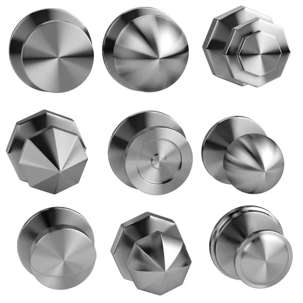 Realistic 3d render of door knobs — Stock Photo, Image