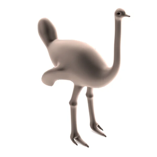 Realistic 3d render of ostrich — Stock Photo, Image