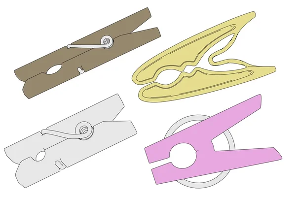 Cartoon image of clothes pegs — Stock Photo, Image