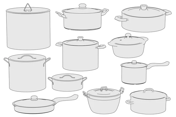 Cartoon afbeelding van kookpotten — Stockfoto