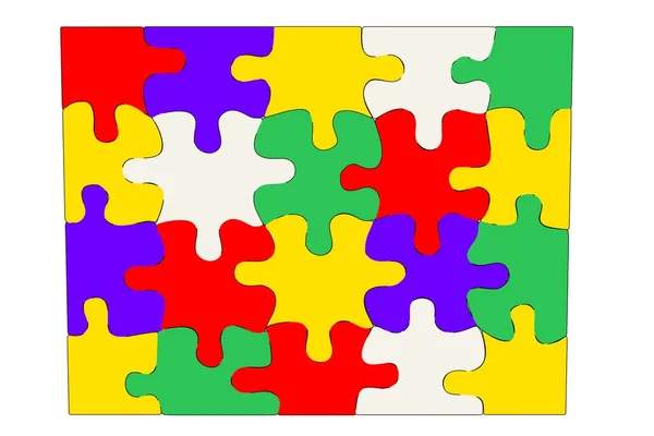 Cartoon afbeelding van puzzelstukjes — Stockfoto