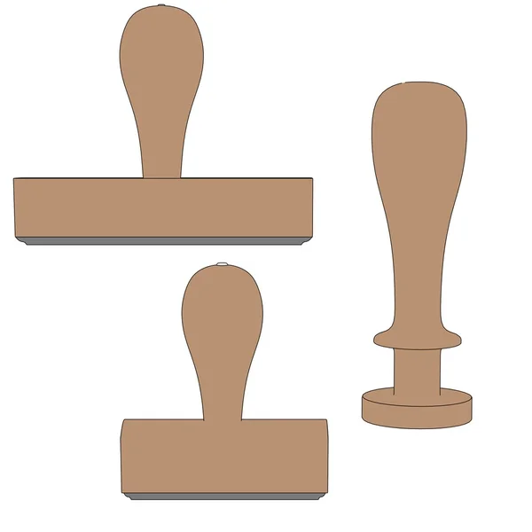 Cartoon image of stamp tools — Stock Photo, Image
