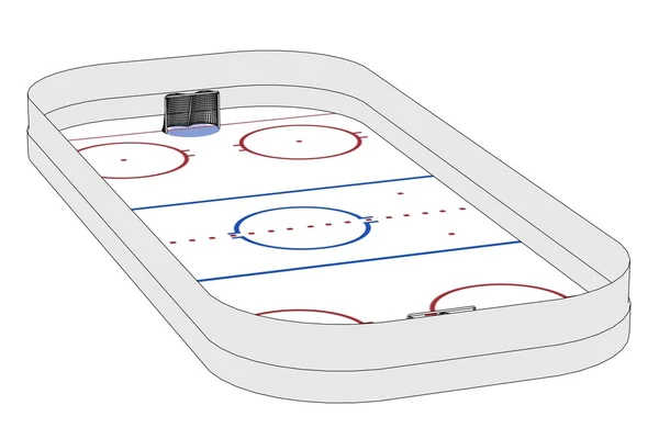 Cartoon afbeelding van hockeyveld — Stockfoto