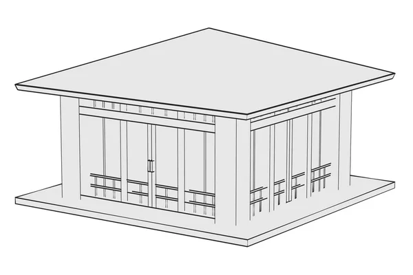 Kreslený obrázek domu Japonsko — Stock fotografie