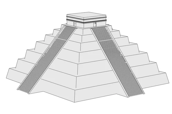 Tecknad bild av mexikanska pyramide — Stockfoto