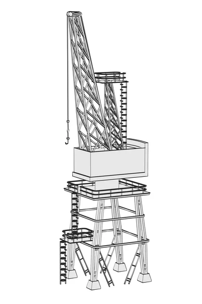 Cartoon afbeelding van land kraan — Stockfoto
