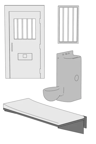 Kreslený obrázek vězení elementů — Stock fotografie