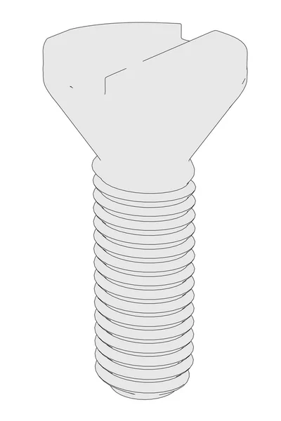 Cartoon image of metal screw — Stock Photo, Image
