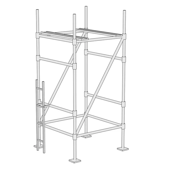 Cartoon image of scaffolding for building — Stock Photo, Image