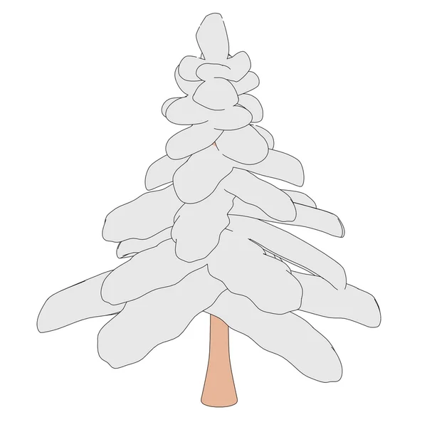 Image de dessin animé d'un arbre enneigé — Photo