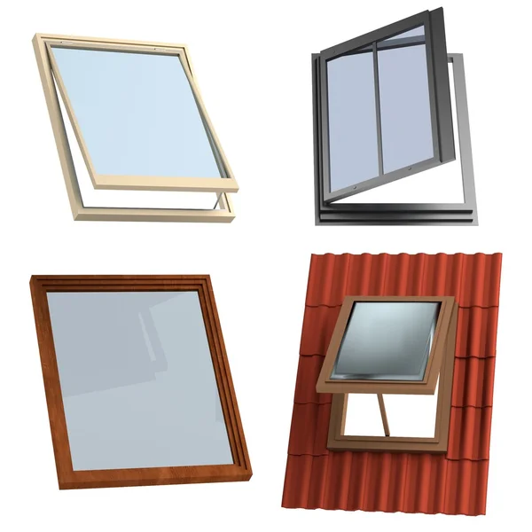 Realista 3d renderizado de ventanas del techo —  Fotos de Stock