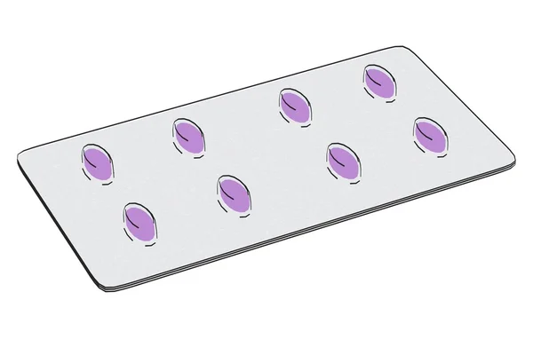 Cartoon image of pill plate — Stock Photo, Image