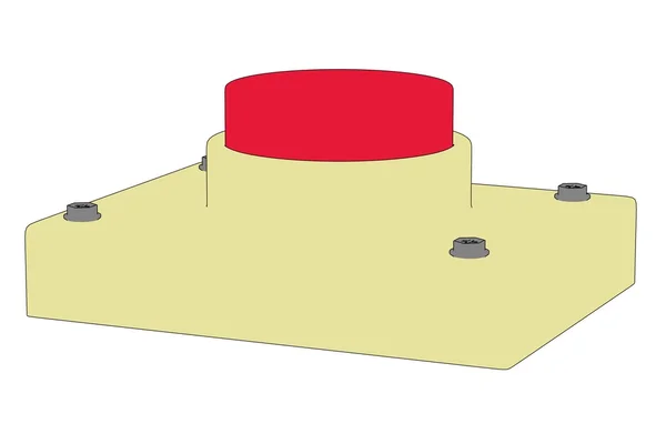 Cartoon image of red button — Stock Photo, Image