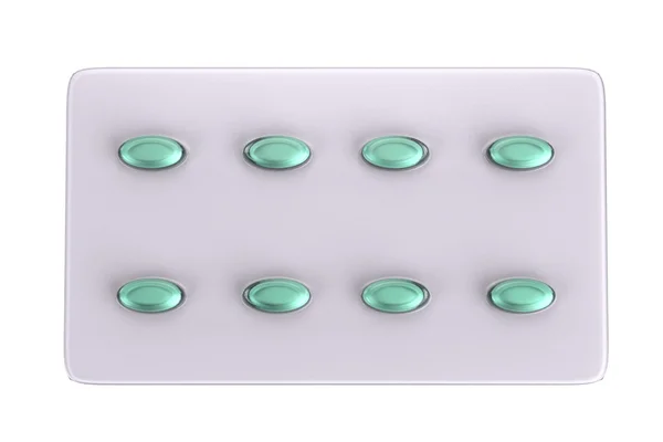 Realistic 3d render of pill plate — Stock Photo, Image