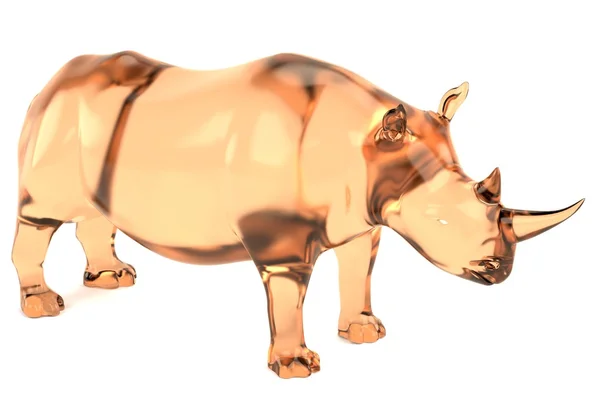 Valósághű 3d render rhino szobor — Stock Fotó