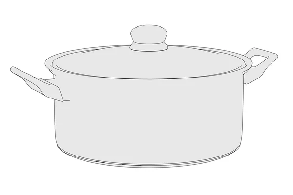 Cartoon image of cooking pot — Stock Photo, Image