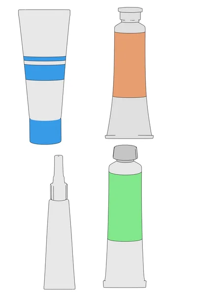 Immagine cartone animato di tubi di vernice — Foto Stock