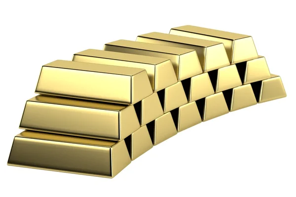 3d renderização de barras de ouro — Fotografia de Stock