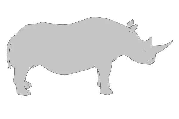 Immagine cartone animato di rinoceronte animale — Foto Stock