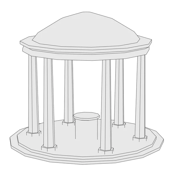 祠庙建筑的卡通形象 — 图库照片