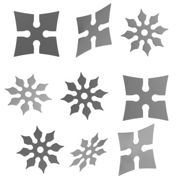 shuriken gerçekçi 3d render