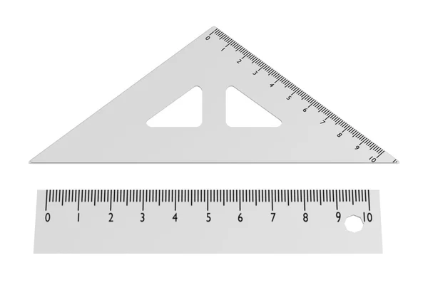 Realistic 3d render of ruler — Stock Photo, Image