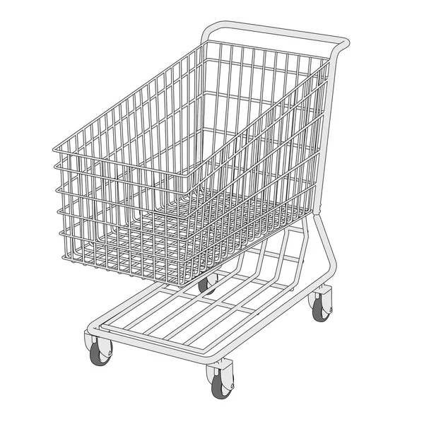 Cartoon image of shopping cart — Stock Photo, Image