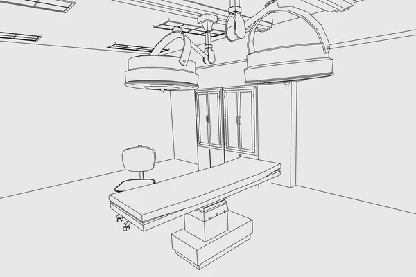 Cartoon afbeelding van operatie kamer — Stockfoto