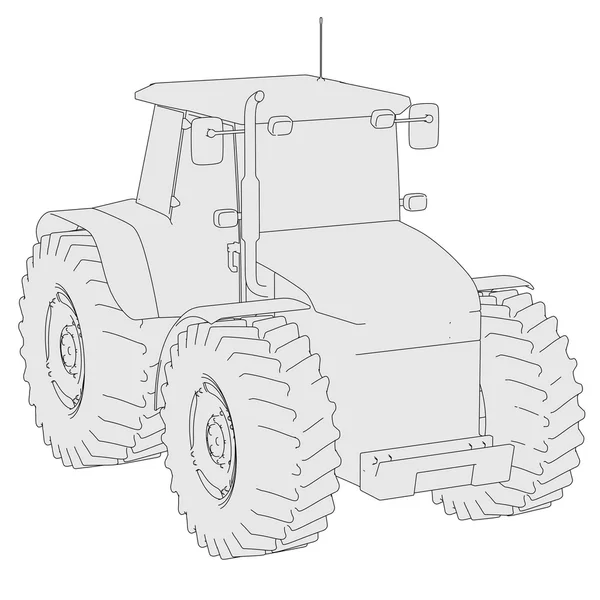 Imagem dos desenhos animados do veículo tractor — Fotografia de Stock