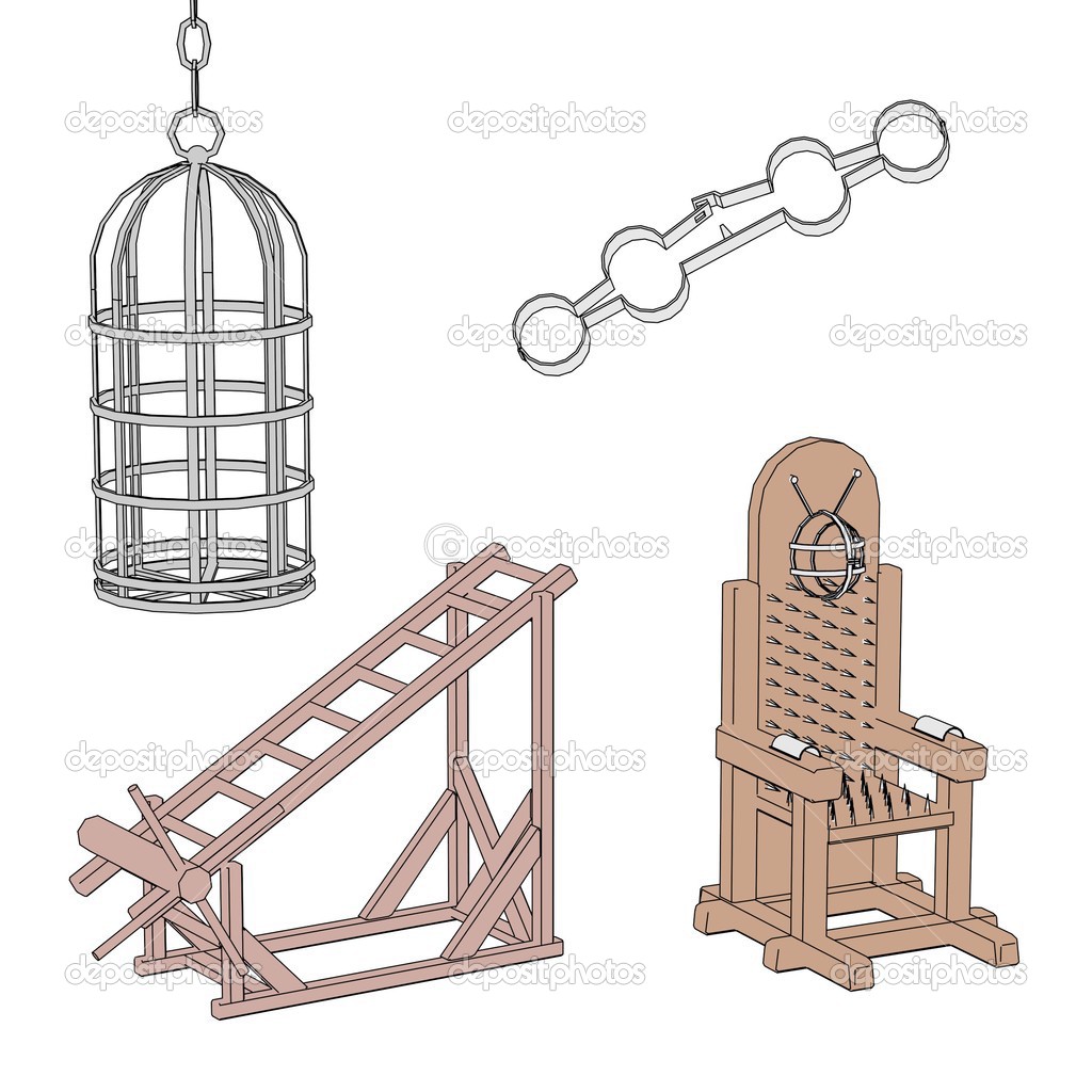 Cartoon image of tortural tools
