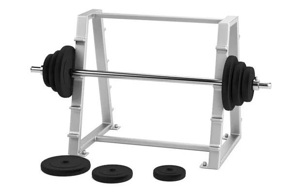 Barbell stand gerçekçi 3d render — Stok fotoğraf