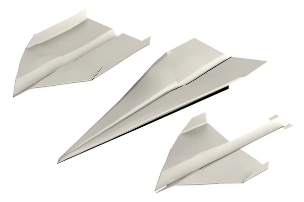 Realistic 3d render of paper planes — Stock Photo, Image