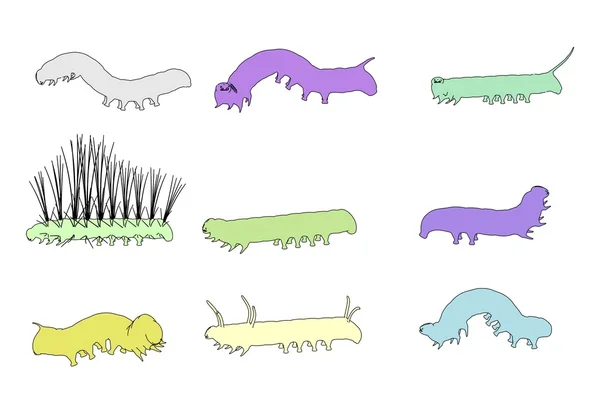 Карикатура на гусениц-бабочек — стоковое фото