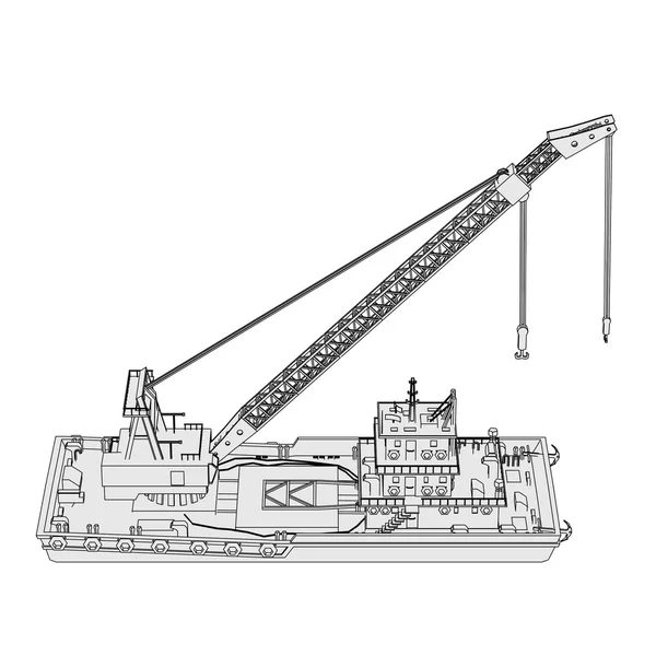 Cartoon image of floating crane — Stock Photo, Image