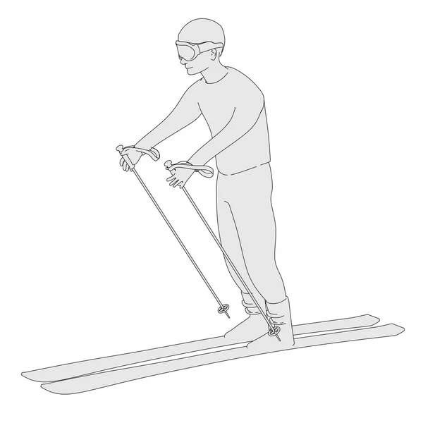 Imagem dos desenhos animados do personagem de esquiador — Stok fotoğraf